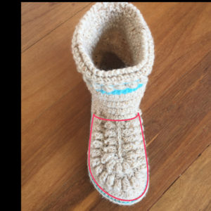 front part of crochet bootie